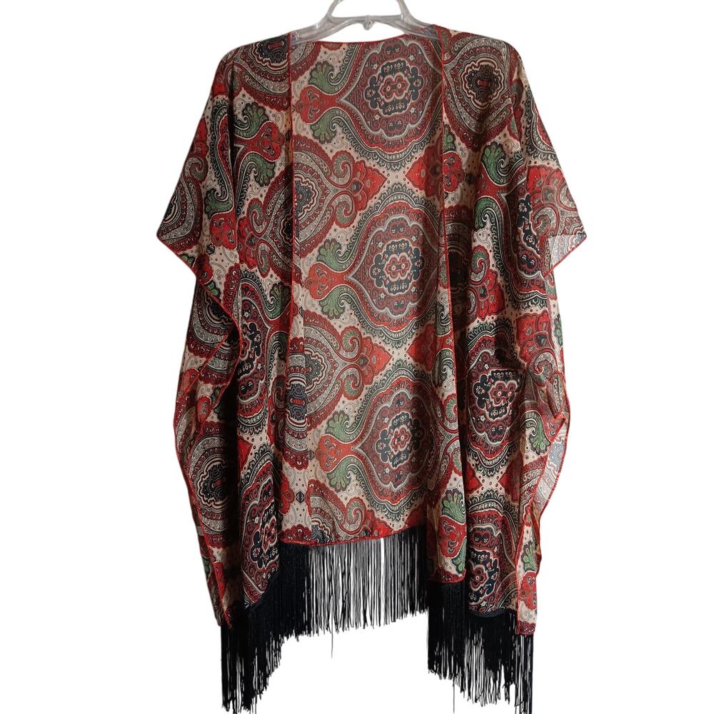 Simonetta fringed Kimono, cover-up Chiffon One size E
